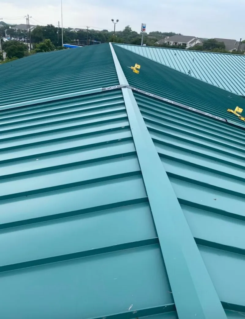 Green commercial metal roof ridge and valley for Metal Roof Repair in Pahrump